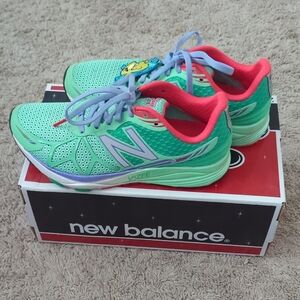 New Balance Green and Red Sneakers